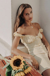 Cairo – Minikleid mit Immergrün-Gänseblümchen-Print