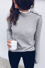 Coastline Top mit Spitzenausschnitt und Knopfleiste – 2 Farben