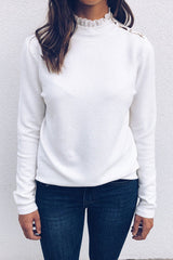 Coastline Top mit Spitzenausschnitt und Knopfleiste – 2 Farben