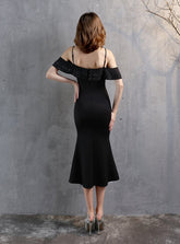 SEXY ETIKETT-PARTYKLEID MIT TRÄGERN UND PERLEN