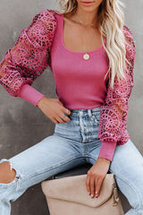 Just Vibing Hollow-Out Langarm-Stricktop – 2 Farben