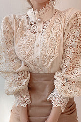 Feel It Still Spitzentop mit Knopfleiste – 3 Farben