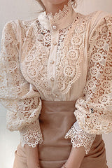 Feel It Still Spitzentop mit Knopfleiste – 3 Farben