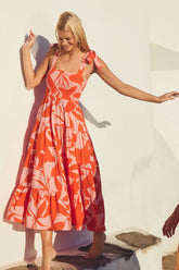 Maxikleid mit „Into The Sunset“-Print - Orange