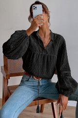 Lovely New Day Langarm-Top mit Schweizer Punkten aus Spitze – 4 Farben