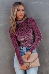 Room To Roam – Samtoberteil mit hohem Kragen – 3 Farben