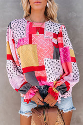 Need Your Love – Rosa, gepunktetes Oberteil mit Print