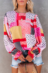 Need Your Love – Rosa, gepunktetes Oberteil mit Print