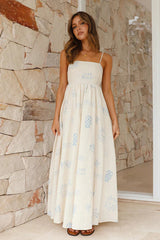 Living Is Easy – Ärmelloses Maxikleid mit Print – 4 Farben