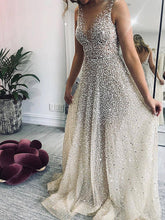 Funkelndes Party-Paillettenkleid aus Mesh mit V-Ausschnitt