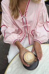 Adorably Elite Gingham-Top zum Binden vorne – 9 Farben