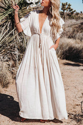 Sunshine And Fun Rüschen-Maxikleid für den Strand – 8 Farben