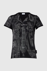 Bexley – Schwarzes T-Shirt mit Illusion-Print