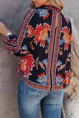 Langärmliges, gesmoktes Oberteil mit „Love Always“-Print