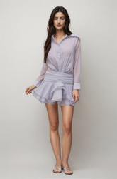 Brinley – Gerüschtes Minikleid in Hellblau