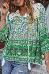 Im Sommer Spitzentop mit Boho-Print – 3 Farben