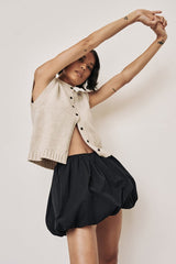 See You Soon Ärmelloses Stricktop mit Knopfleiste – 2 Farben