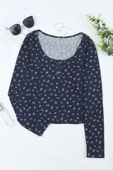 Promised Fun – Langärmliges Strickoberteil mit Blumenmuster