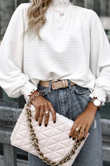 From The Beginning gesmoktes Langarm-Top – 2 Farben