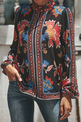 Langärmliges, gesmoktes Oberteil mit „Love Always“-Print