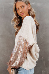 Style Skills Rückenfreies Langarmtop mit Pailletten – 2 Farben