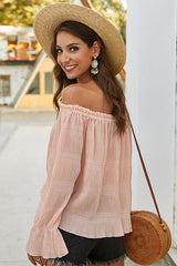 Taking It Easy Off Shoulder Plissee-Top – 3 Farben