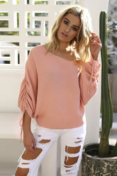 Taking it Easy Top mit Ballonärmeln und Kordelzug