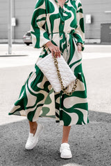 Langärmliges Maxikleid mit „Let's Get Going“-Print – 2 Farben