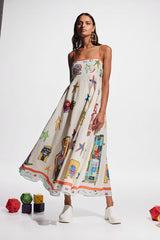 Maxikleid mit „Share Your Happiness“-Print