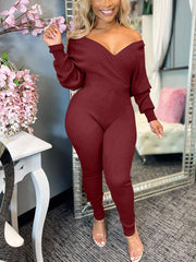 Indiebeautie V-Neck Ribbed Jumpsuit