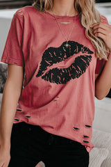 Only For You Grafik-Kurzarm-Top – 6 Farben