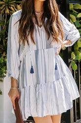 Created Beauty – Gestreiftes Minikleid mit Rüschen