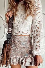 Weißes Spitzentop „Take My Chance“