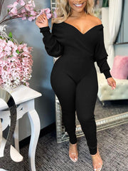 Indiebeautie V-Neck Ribbed Jumpsuit