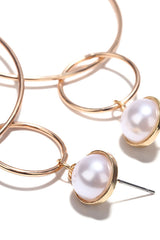 Pearl Hoop Charm Earings