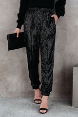 Urlaubstaugliche Hose mit goldenen Pailletten