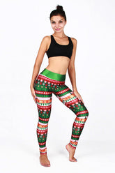 Yogahose mit Weihnachtslicht-Print
