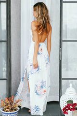 Jasmine Flower Maxikleid mit hohem Schlitz