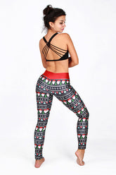 Yogahose mit Weihnachtsmann-Print