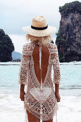 Bikinikleid mit Spitzen-Hohlausschnitt