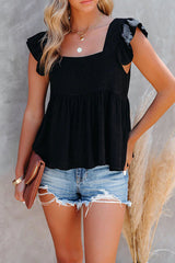 Ärmelloses Babydoll-Oberteil „Just Be Yourself“ aus Baumwolle – 3 Farben