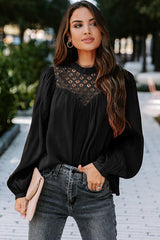 Romantic History Spitzen-Ballon-Langarmtop – 6 Farben