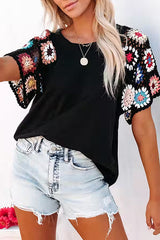 Free to Be You Häkel-Boho-Kurzarmtop – 3 Farben