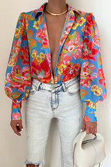 Sunny Side Of Life Langarmshirt mit Blumendruck – 9 Farben