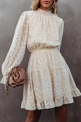 Let's Talk – Langärmliges, gesmoktes Minikleid