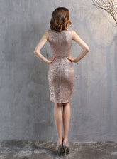 WOMEN SHORT V-NECK SEQUINS PARTY DRESS