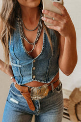 Desert Daze Denim Crop Tank Top – 3 Farben