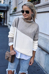 Graceful Ways – Hochgeschlossenes, einfarbiges Stricktop