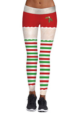 Sporthose mit Weihnachtsstreifen-Print