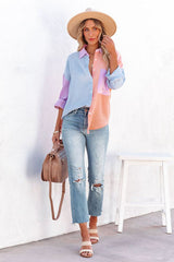 Field Day Colorblock Button-Down-Top – 2 Farben